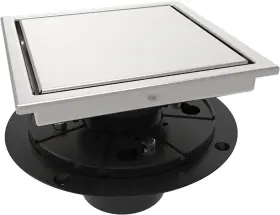 Efd-n-y15 Ello&allo 6 Inch Square Shower Drain Floor With Flange Reversible 2-in-1 C