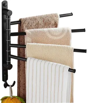 Ha-804 Ello&allo Oil Rubbed Bronze Towel Bars For Bathroom Wall Mounted Swivel Ra
