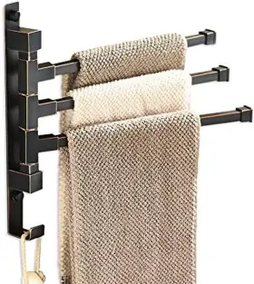 Hz-803 Ello&allo Oil Rubbed Bronze Swing Out Towel Rack For Bathroom Holder Wall Mounte