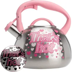 Epoca 445036227237 Paris Hilton Whistling Stovetop Tea Kettle Stainless Steel With Color Changing