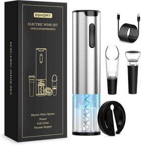 Euhomy Wbo-2x Electric Opener Set - Bottle With Aerator Pourer Foil Silver