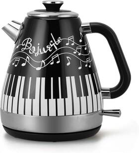 Evoloop Lps-1536 Retro Electric Kettle 1.7l Piano Music Design Stainless Steel 1200w Cordless