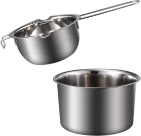 T5530014aqfn Exceart Chocolate Melting Bowl 1 Set Stainless Steel Double 28x16x9cm 600ml