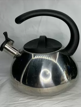 0021c Farberware Stainless Steel Whistling Tea Kettle 2.3 Quart Silver