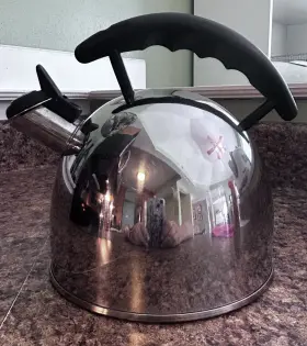 K7099 Farberware 7099 Vtg Whistling Tea Kettle Pot Stainless Steel 2 Quart See Video