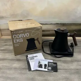 1171wn90 Fellow Corvo Ekg Electric Kettle Matte Black Maple Wood Used Flaws Read