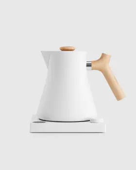 Fellow 840228804574 Corvo Ekg Electric Tea Kettle White Maple Wood Accents