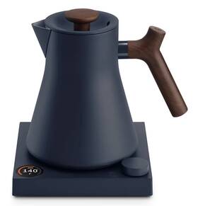 Fellow 840228807636 Corvo Ekg Pro Electric Tea Kettle- Stone Blue/walnut 0.9l
