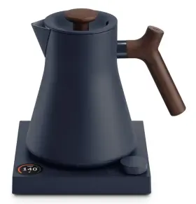 Fellow 840228807636 Corvo Ekg Pro Electric Tea Kettle- Stone Blue/walnut 0.9l