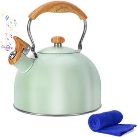 Foedo Pd-a38-2.5l-mint Tea Kettle Stovetop 2.6 Quart Cute Teapot Loud Whistle Food Grade St