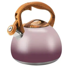Pd-r02b-3l-purple Foedo Tea Kettle For Stove Top 3.2 Quart Whistling Pots With Wood Parttern H