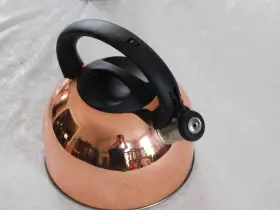 171201 Food Network Copper And Stainless Steel Bottom 12cup Whistling Tea Kettle -