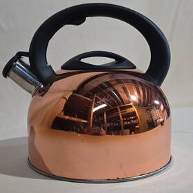Food Network 180801 Copper Stainless Steel Whistling Tea Kettle 2 Qt