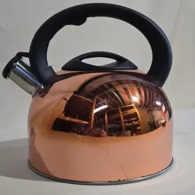 180801 Food Network Copper Stainless Steel Whistling Tea Kettle 2 Qt