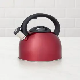 190301 Food Network Red Stainless Steel Whistling Tea Kettle