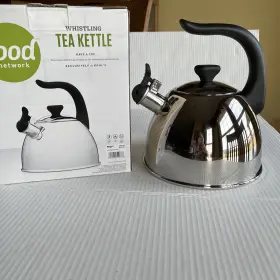 Food Network 400939540736 Stainless Steel Tea Kettle Pot With Handle 2.5 Quart New In Box