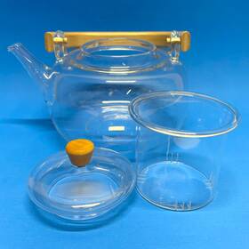 Fsc C150805 Nwot Glass Teapot W Infuser Borosilicate Tea Kettle Bamboo Handle And Knob