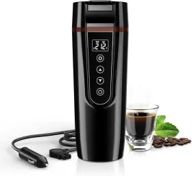 Fvpe 313048686649 Car Travel Electric Kettle 12v/24v Portable Water Boiler Large Display