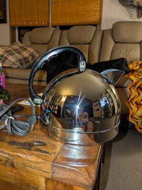 Ge K43c General Electric Vintage Chrome Kettle Midcentury Modern Working