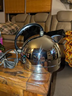 K43c Ge General Electric Vintage Chrome Kettle Midcentury Modern Working