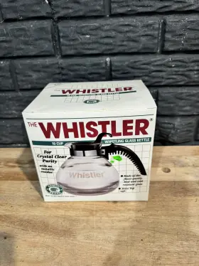 Gemco 071525021030 The Whistler 10 Cup Whistling Glass Tea Kettle