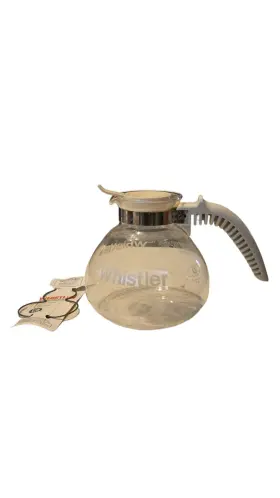 2103 Gemco Vintage 1993 The Whistler Whistling Glass Coffee Pot Kettle With Collar