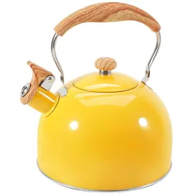 Pd-a38-yellow Ggc Whistling Tea Kettle For Stove Top 85oz/2.6 Quart Stainless Steel Kettles Fo