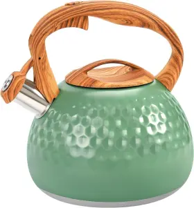 Pd-r02b-green Ggc Loud Whistling Tea Kettle For Stovetop Elegant Green Stainless Steel 3.1 Qt