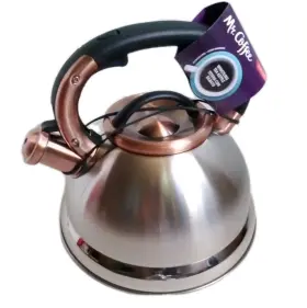280779 Gibson Homewares Mr. Coffee Tea Kettle Antique Copper Stainless Steel 2.2 Quart Whistling Flintshire