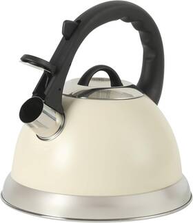 Gibson Overseas Inc 143782.01 Mr. Coffee Clarefield 2.4 Quart Whistling Tea Kettle Linen White Stovetop Water K