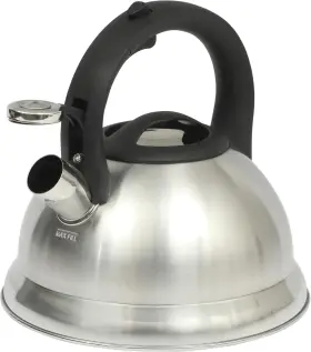 143785.01 Gibson Overseas Inc. Mr. Coffee Hartbay Large 2.4 Quart Stainless Steel Whistling Tea Kettle
