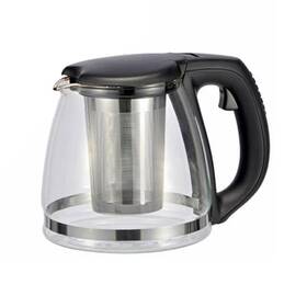 Gleavi Vj72006312pl46nw34t2e Heat Resistant Borosilicate Glass Teapot With Stainless Medium Black