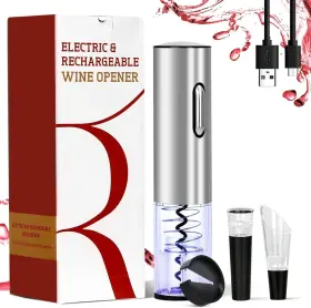 Gj003 Goscien Electric Wine Opener Rechargeable Automatic Bottle Silbrig