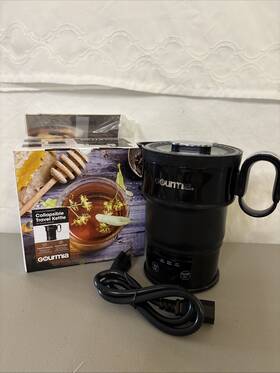 Gourmia Gdk368 Collapsible Travel Kettle Model #gdk368 Black Open Box With User Manual
