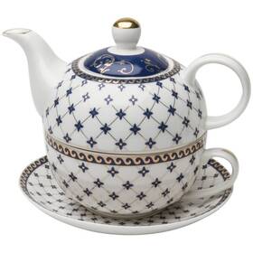 Grace Teaware 35072-12 Porcelain 4-piece Tea For One 10 Fluid Ounces Blue Gold