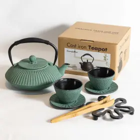 Guangheiron 717018727194 Cast Iron Teapot Set With 2 Tea Cups 7pcs Japanese Kettle Stainless