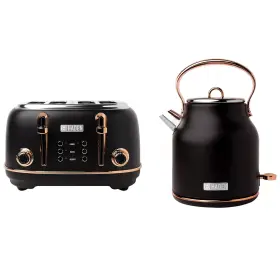 75041-haden Haden Heritage 4 Slice Wide Slot Toaster And Electric Kettle Black Copper