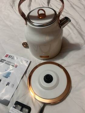 Haden 75089-haden-u-b Heritage 1.7l Stainless Steel Retro Electric Kettle Ivory/copper New