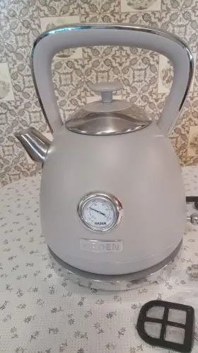 Hk01060 Haden New Electric Tea Kettle 1.7 Liter Taupe Cordless 2 Filter Screens