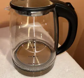 De1733 Hadineeon Clear Borosilicate Glass 1200w Electric Kettle Only