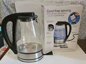 40869 Hamilton Beach 1.7 L Cordless Glass Electric Hot Water Kettle Auto Shutoff Blue
