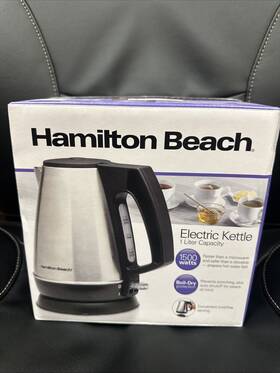 Hamilton Beach 40901fg 1 Liter Electric Kettle Stainless Steel And Black New 40901