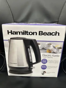 40901fg Hamilton Beach 1 Liter Electric Kettle Stainless Steel And Black New 40901