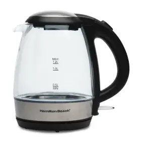 40931c Hamilton Beach 1.2 L Compact Glass Kettle Stainless Steel