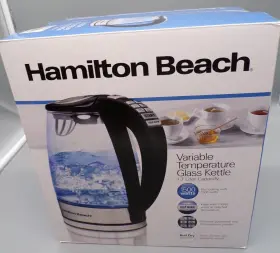40941r Hamilton Beach Variable Temperature Glass Kettle 1.7 Liter Capacity New #