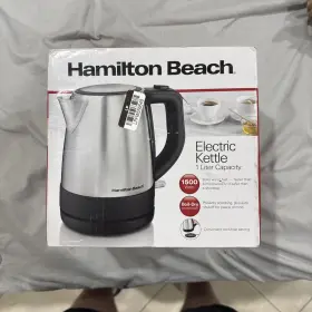 40978g Hamilton Beach Electric Kettle 1 Liter Cord-free Stainless Steel Serving Pot