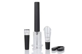 Hansengter 762849348247 Air Pressure Pump Bottle Opener With One Foil Cutter Middle Black 4 Set