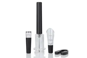 Hansengter 762849348247 Air Pressure Pump Bottle Opener With One Foil Cutter Middle Black 4 Set