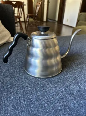 Hario 672670456953 V60 Inch Buono Drip Kettle Stovetop Gooseneck Coffee 1.2l Silver