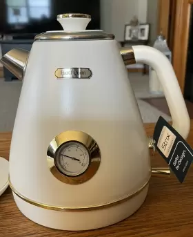 Xsh001 Hazel Quinn Retro Electric Kettle 1 7 Liter 304 Stainless Steel Pure Pearl White